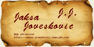 Jakša Jovešković vizit kartica